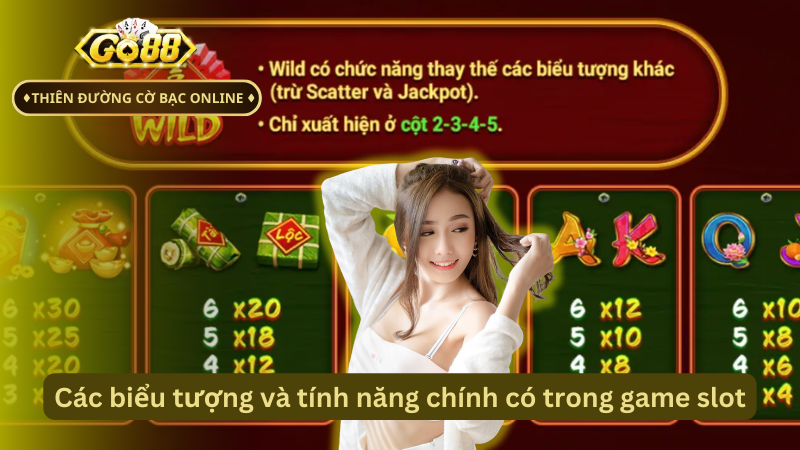 Các biểu tượng và tính năng chính có trong game slot